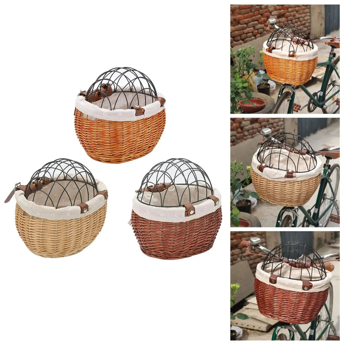 Mosrugs | PawRide | Front-Mounted Wicker Dog Bike Basket – Safe, Stylish & Weatherproof