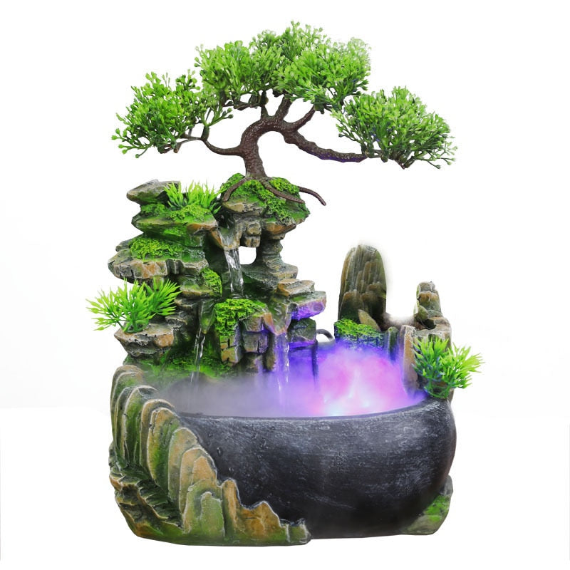 Mosrugs | ZenFlow Indoor Tabletop Fountain – LED Light Water Feature for Home, Office & Relaxation Décor