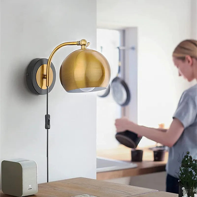 Mosrugs | AntiqueAura – Classic Vintage Wall Lamp with Plug for Elegant Spaces