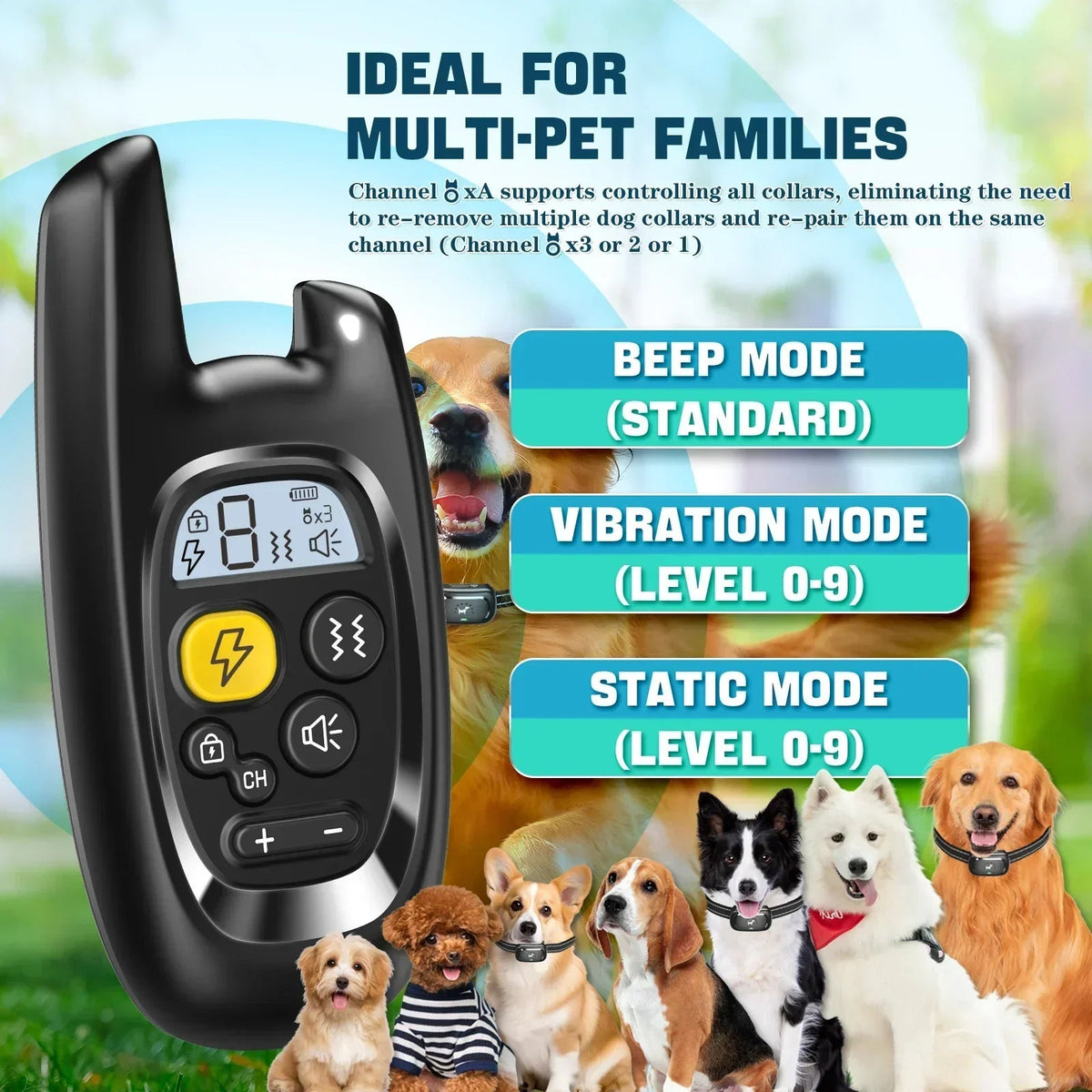 Mosrugs | Dog Training Collar with Remote – Shock Lock, Sound & Vibration Modes, Waterproof, 1600ft Range