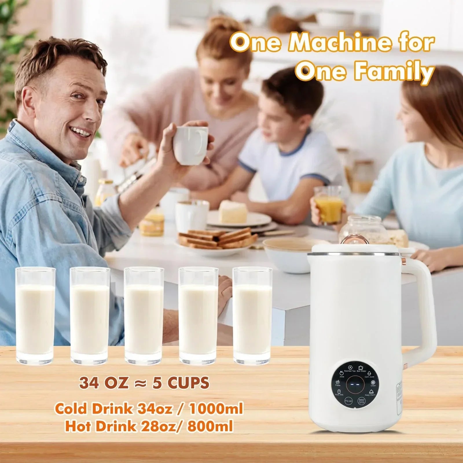 Mosrugs | NutriBlend 8-in-1 Plant-Based Milk Maker (1000ml) – Almond, Oat, Soy & More