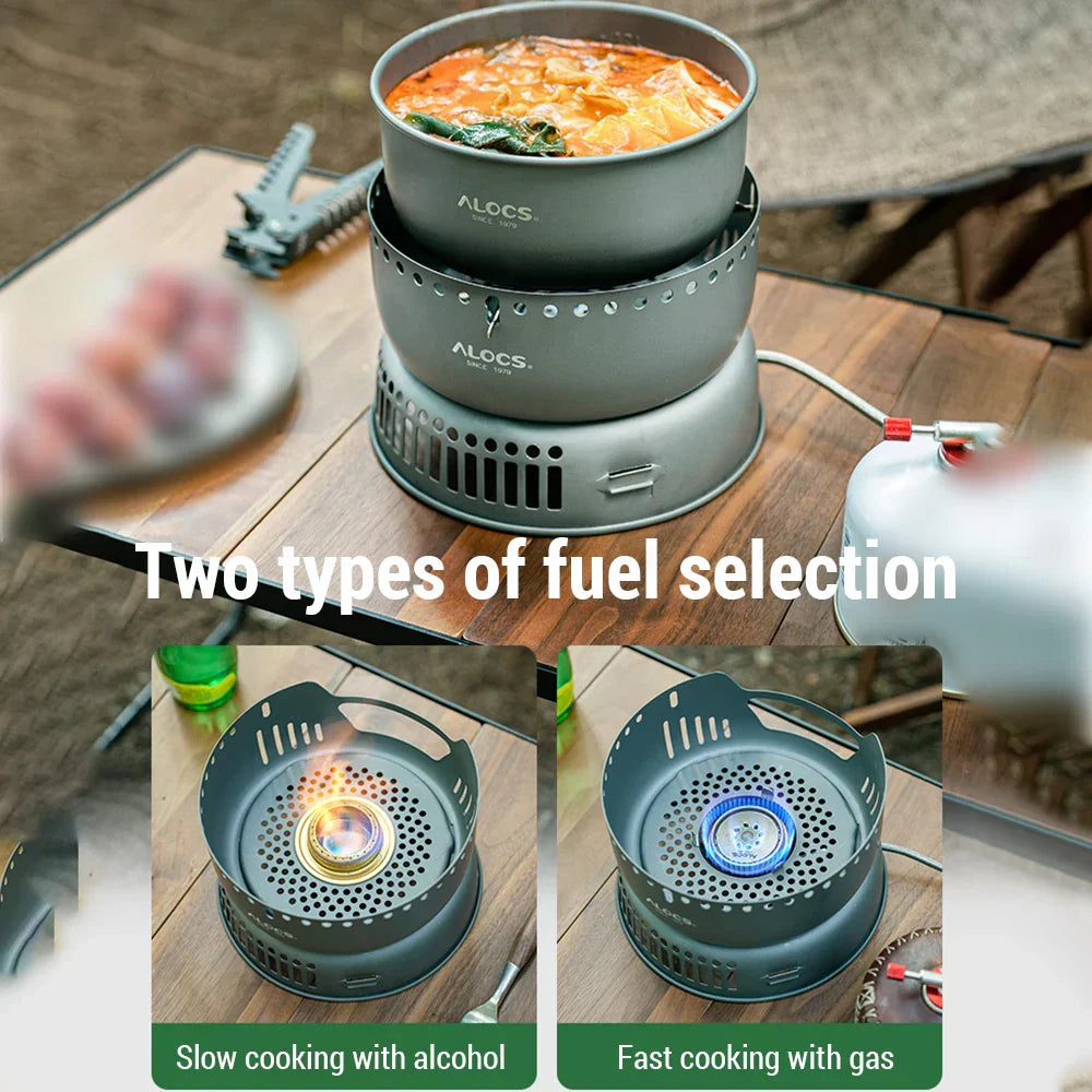 Mosrugs | Portable Outdoor Cookware Set – Lightweight Camping Cooking Gear with Windshield