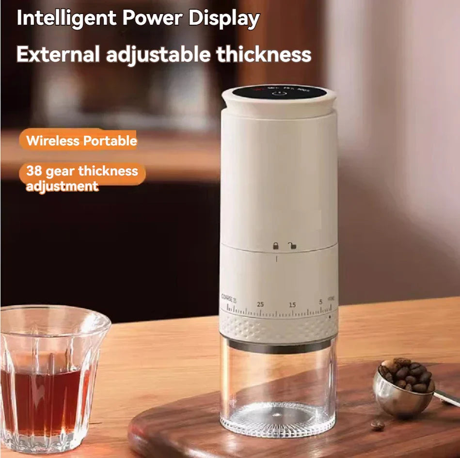 Mosrugs | 1500mAh Electric Coffee Grinder – Adjustable USB-C Rechargeable Burr Mill for Fresh Coffee
