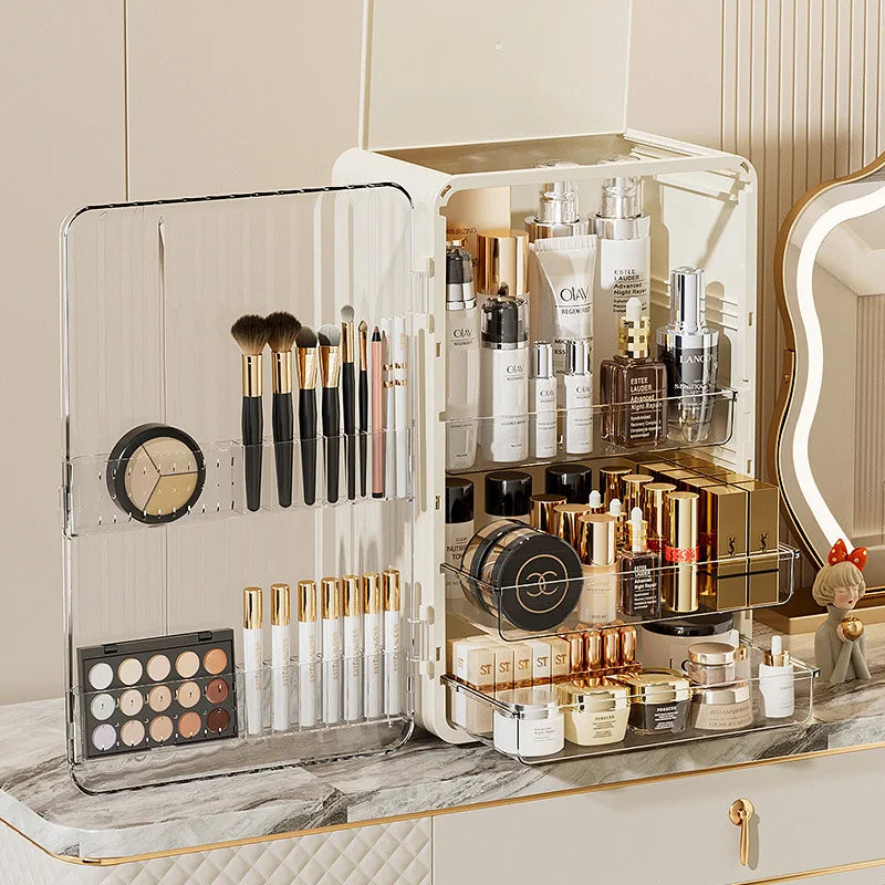 Mosrugs | Luxo Luxury Makeup Storage Box – Dust-Proof Cosmetic Organiser with Magnetic Door