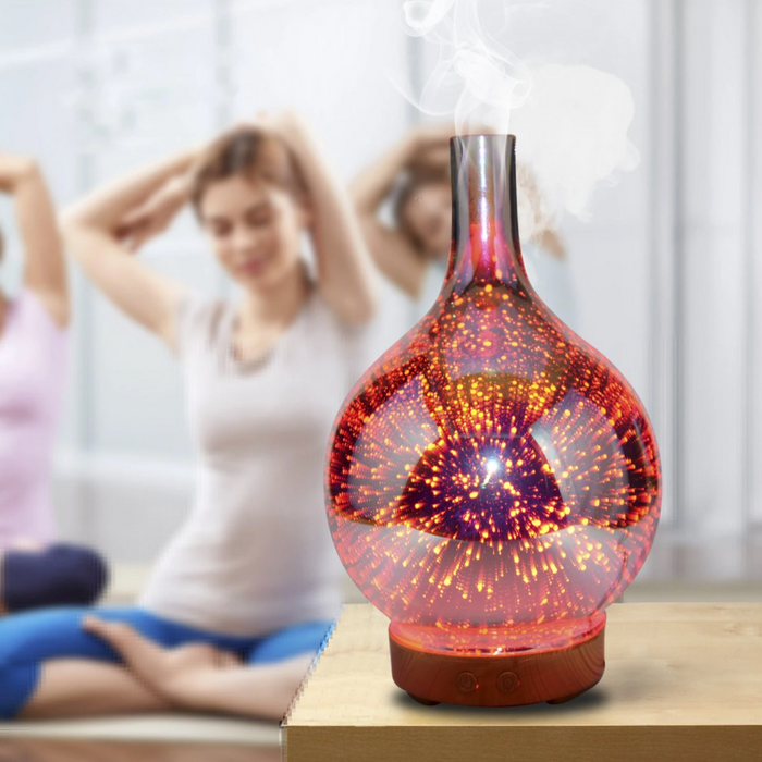 Mosrugs | AromaBurst 3D Glass Essential Oil Diffuser with LED Lights