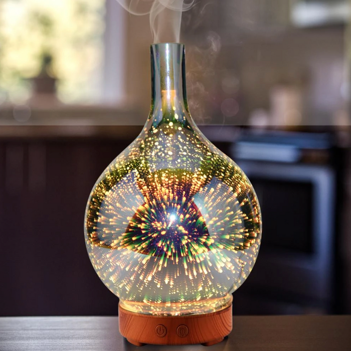 Mosrugs | AromaBurst 3D Glass Essential Oil Diffuser with LED Lights