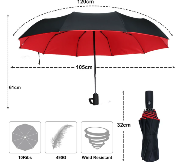 Mosrugs | Windproof Storm Umbrella – Durable, Compact & Lightweight
