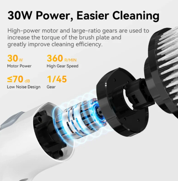Mosrugs | Cordless Electric Cleaning Brush – 7 Interchangeable Heads for Effortless Deep Cleaning