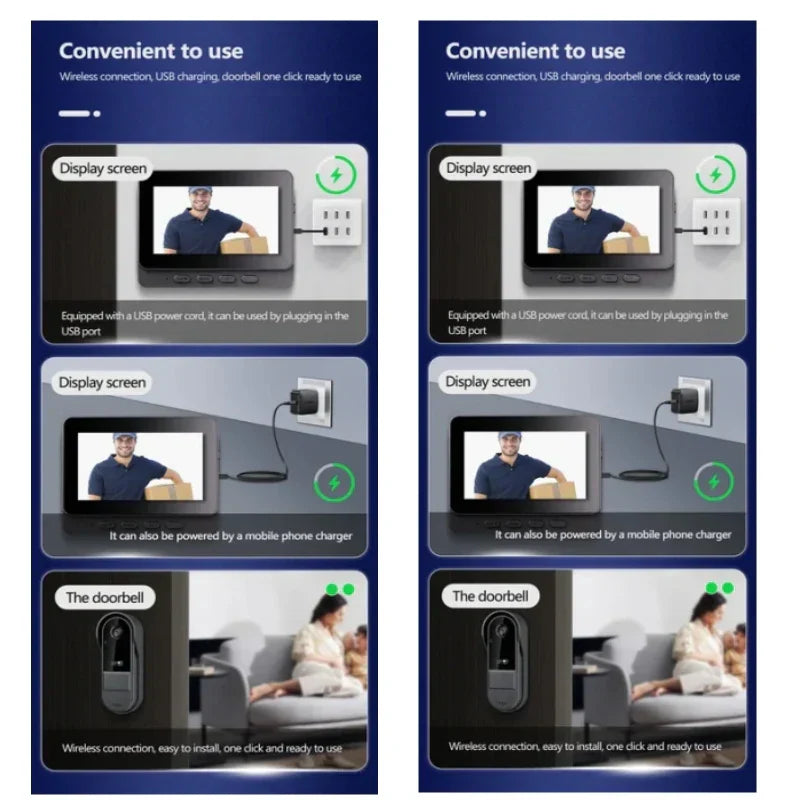Mosrugs | Wireless Video Doorbell with Intercom & Night HD Vision – 4.3” IPS Display, Waterproof