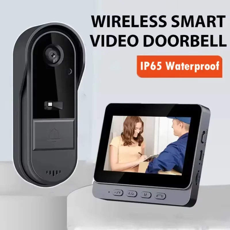 Mosrugs | Wireless Video Doorbell with Intercom & Night HD Vision – 4.3” IPS Display, Waterproof