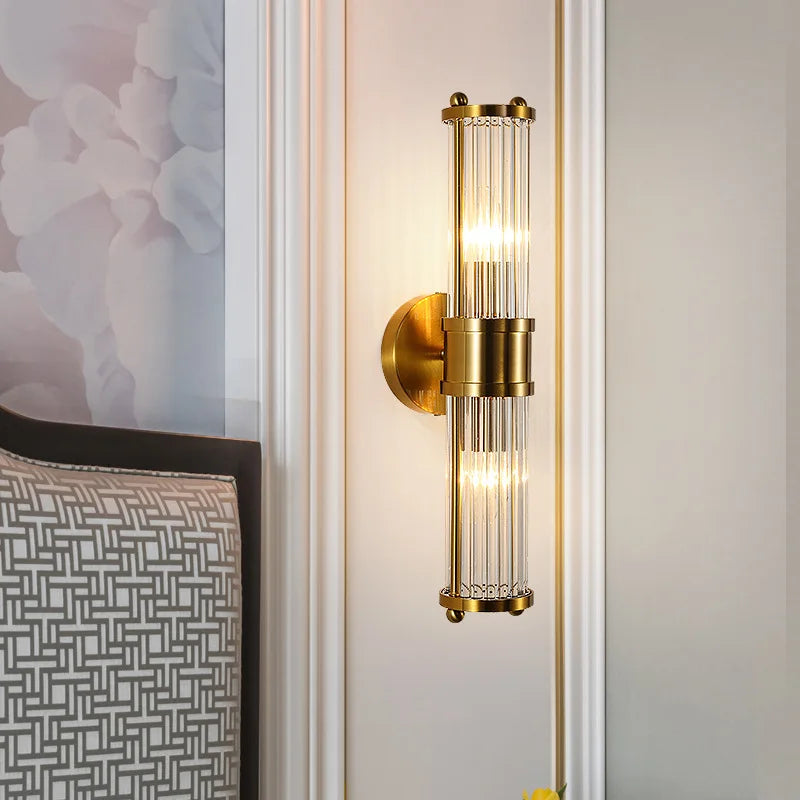 Mosrugs | BrilluxGlow – Stylish Crystal and Brass Wall Light
