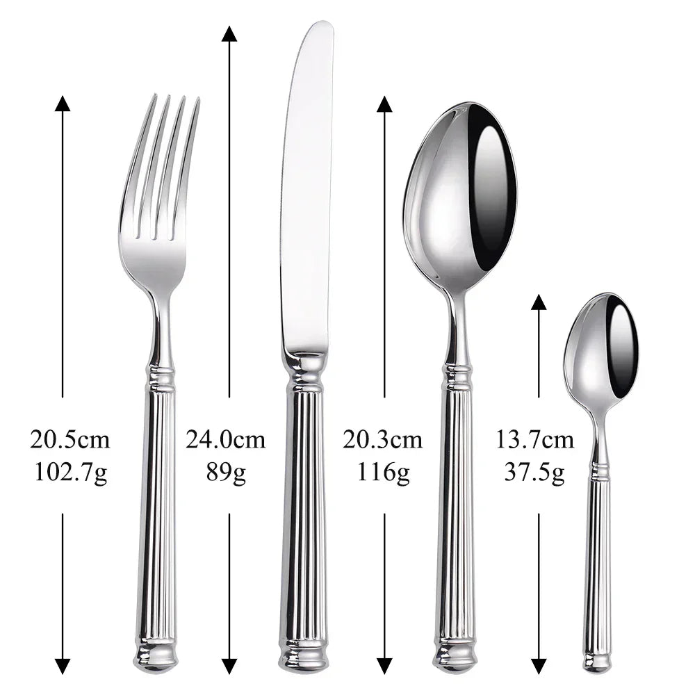 Mosrugs | Premium Stainless Steel Cutlery Set – 304 Mirror Finish Silverware for Everyday & Formal Dining