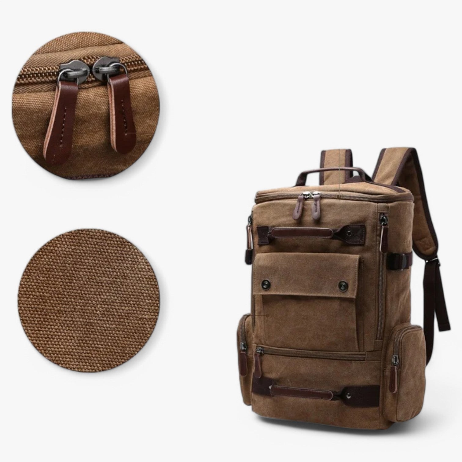 Mosrugs | Vintage Canvas Backpack – Stylish & Functional with Laptop Compartment for Everyday & Adventure