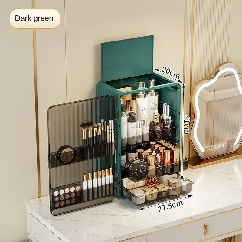 Mosrugs | Luxo Luxury Makeup Storage Box – Dust-Proof Cosmetic Organiser with Magnetic Door