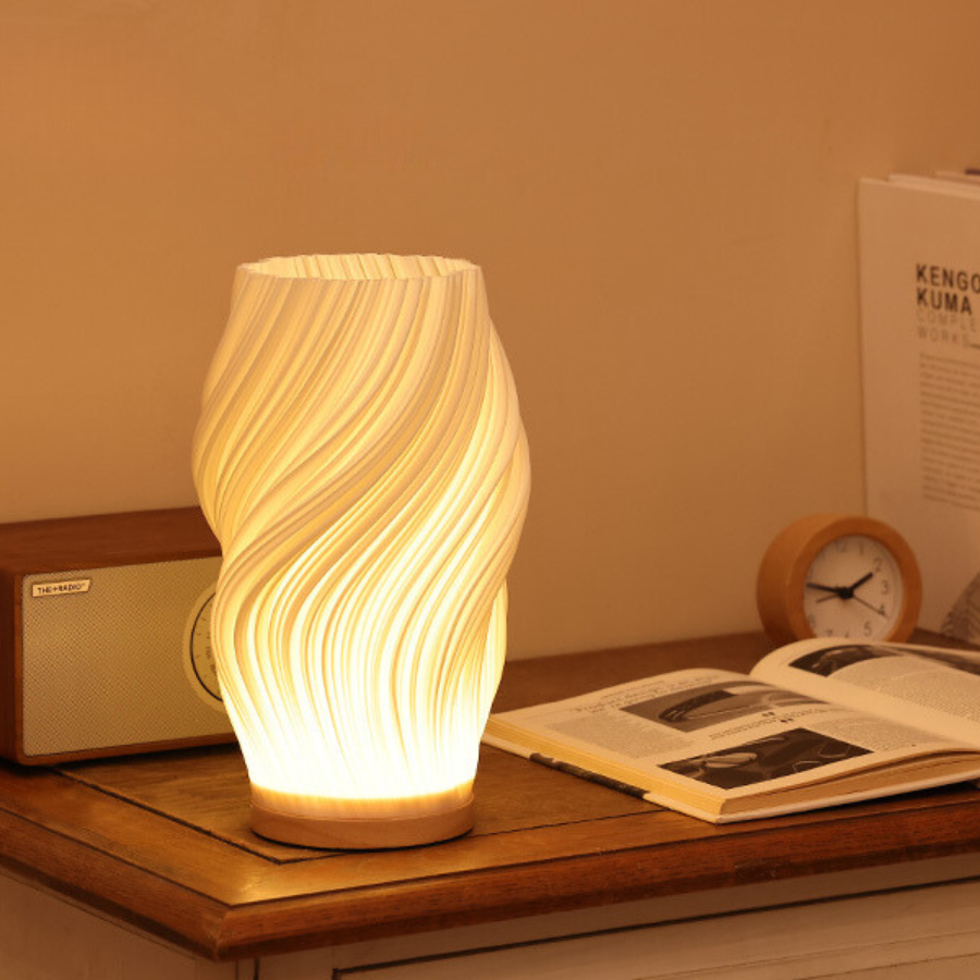 Mosrugs | LunaSwirl | Luxury Modern Swirl LED Table Lamp – Elegant Ambient Lighting
