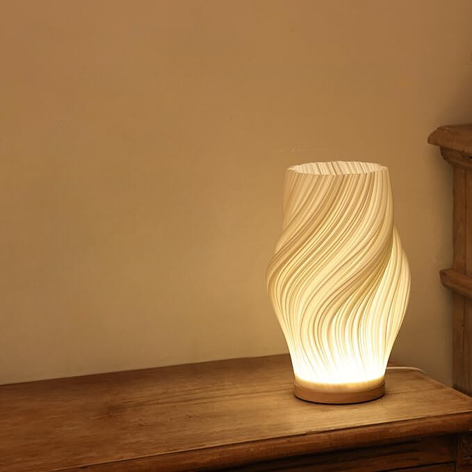 Mosrugs | LunaSwirl | Luxury Modern Swirl LED Table Lamp – Elegant Ambient Lighting