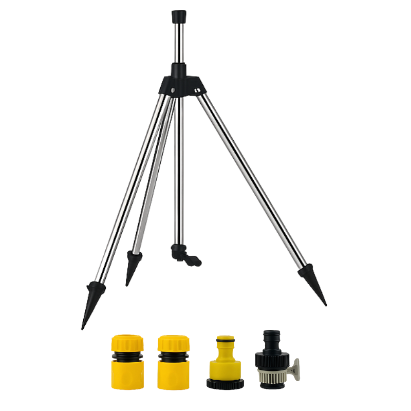 Mosrugs | High-Pressure Rotating Tripod Sprinkler | 360° Coverage, Adjustable Height & Quick Setup for Garden Care and Summer Fun