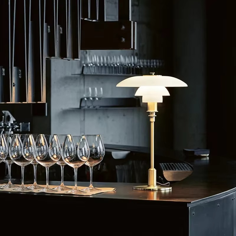Mosrugs | Scandinavian Dimmable Table Lamp – Modern Danish Designer Iron & Glass Lamp