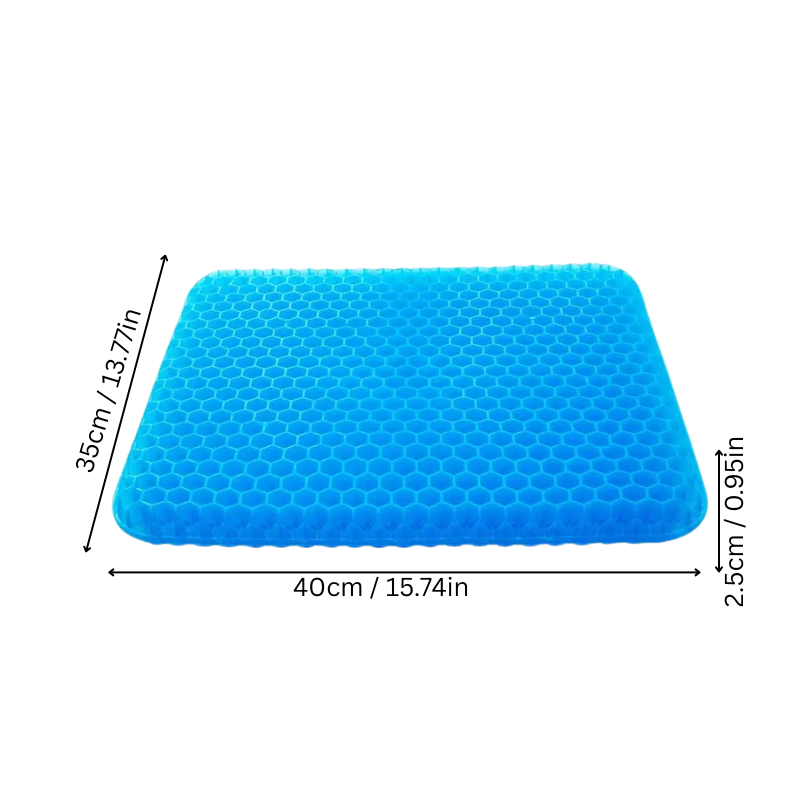 Mosrugs | Cooling Gel Seat Cushion | Breathable, Flexible & Pain Relief for Office Chairs, Cars, and Home Use