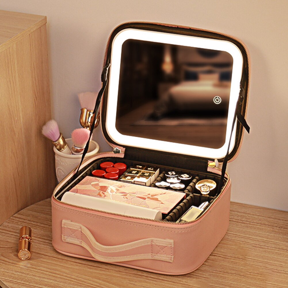 Mosrugs | Portable Travel Makeup Case with LED Mirror & Adjustable Light