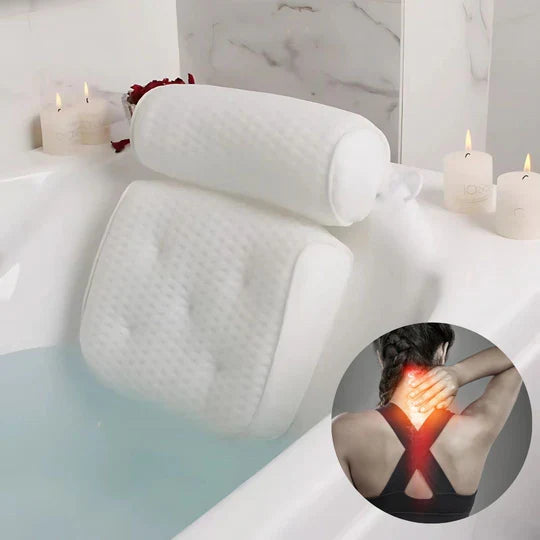 Mosrugs | SoakUp Bath Pillows UK – Neck & Head Support Cushion – Non-Slip – Soft & Comfortable – Fits All Bathtubs – Enhances Relaxation