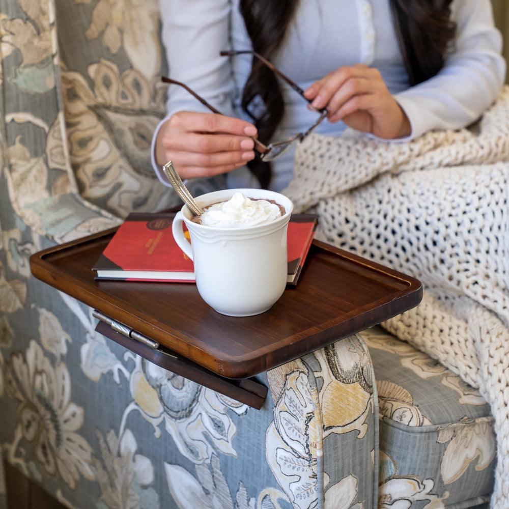 Mosrugs | SofaMate – Adjustable Sofa Arm Tray Table for Drinks, Snacks & Remote Control Storage