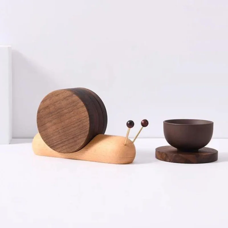 Mosrugs | Walnut Coasters | Scandinavian Design, Durable & Eco-Friendly for Table Protection