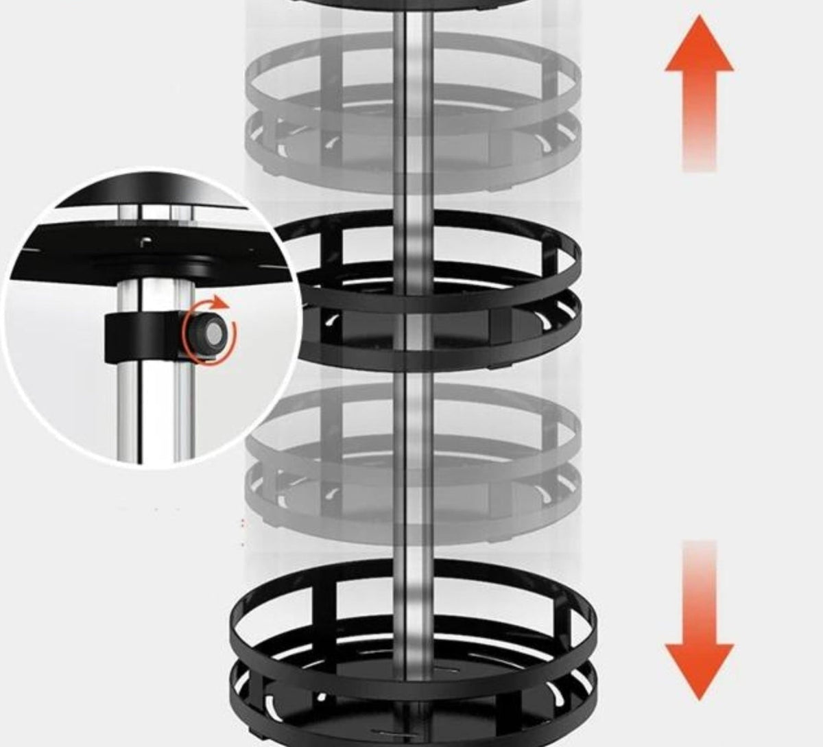 Mosrugs | TwistRack 360° – Rotating Storage Shelf | Space-Saving Adjustable Organizer for Kitchen, Bathroom & Home