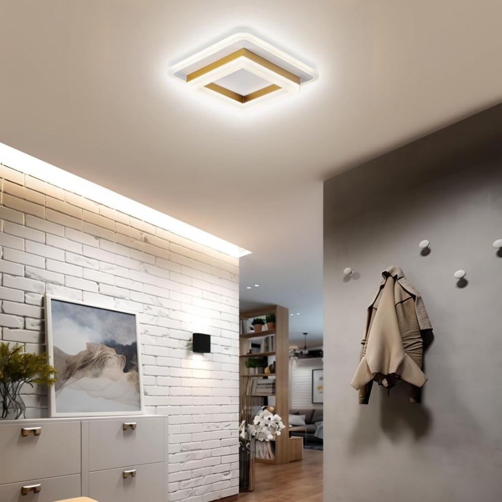 Mosrugs | Slim Square Modern LED Ceiling Light – Minimalist Flush-Mount for Soft Ambient Lighting