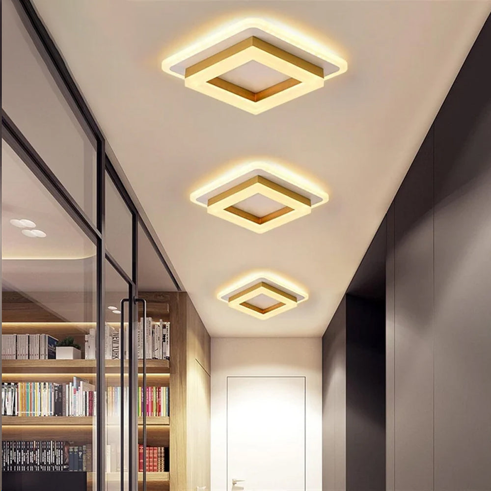 Mosrugs | Slim Square Modern LED Ceiling Light – Minimalist Flush-Mount for Soft Ambient Lighting