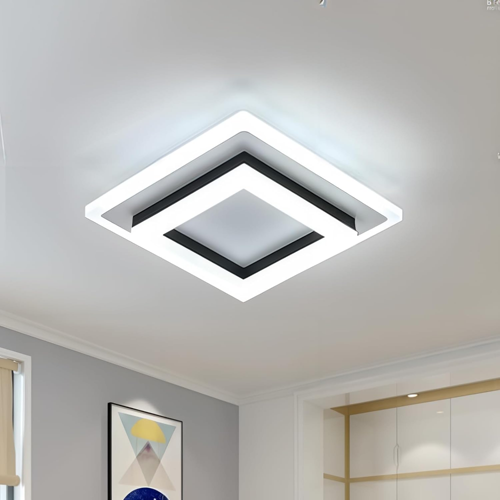 Mosrugs | Slim Square Modern LED Ceiling Light – Minimalist Flush-Mount for Soft Ambient Lighting