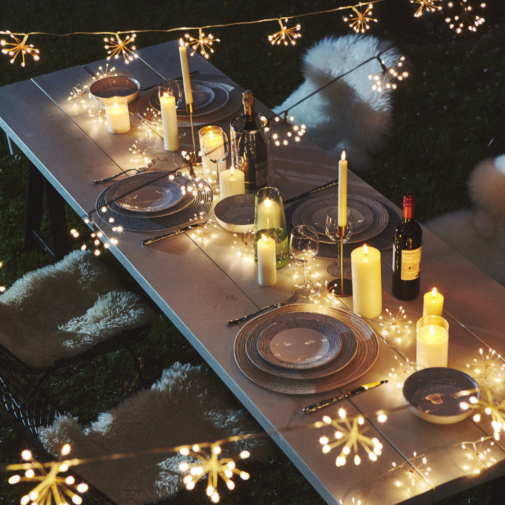 Mosrugs | Starburra – Copper Starburst String Lights with Warm White LEDs for Indoor & Outdoor Decoration