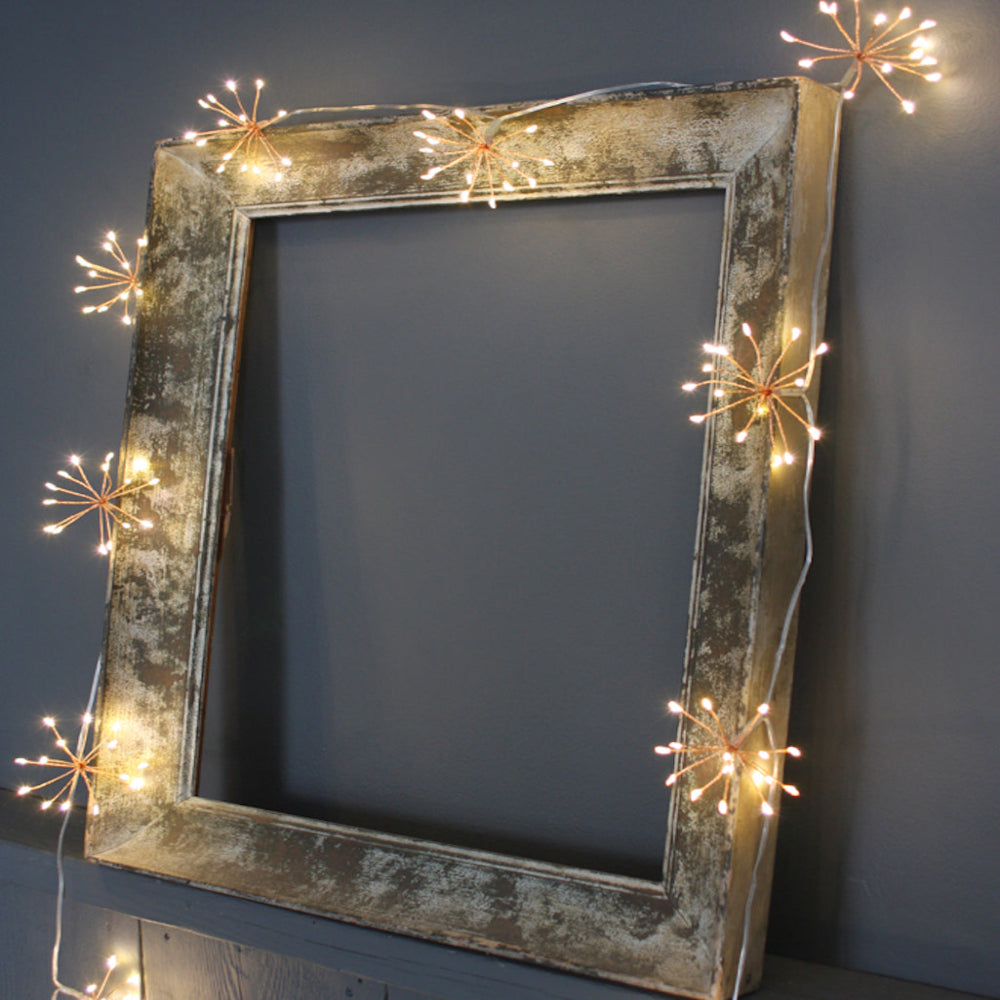 Mosrugs | Starburra – Copper Starburst String Lights with Warm White LEDs for Indoor & Outdoor Decoration