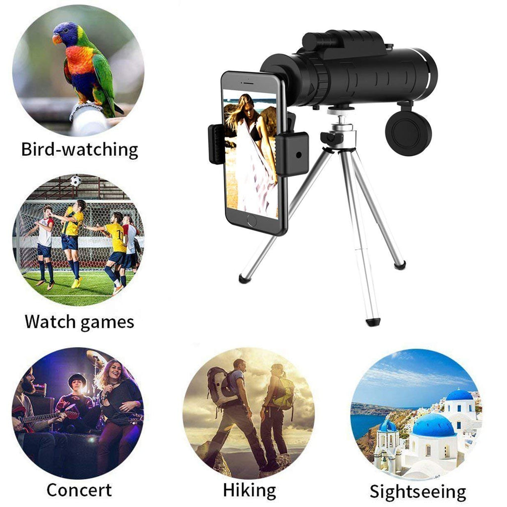 Mosrugs | Starscope HD Monocular – High-Powered Waterproof Telescope with Smartphone Holder & Tripod