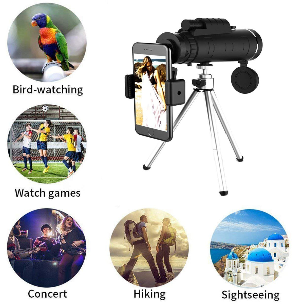 Mosrugs | Starscope HD Monocular – High-Powered Waterproof Telescope with Smartphone Holder & Tripod