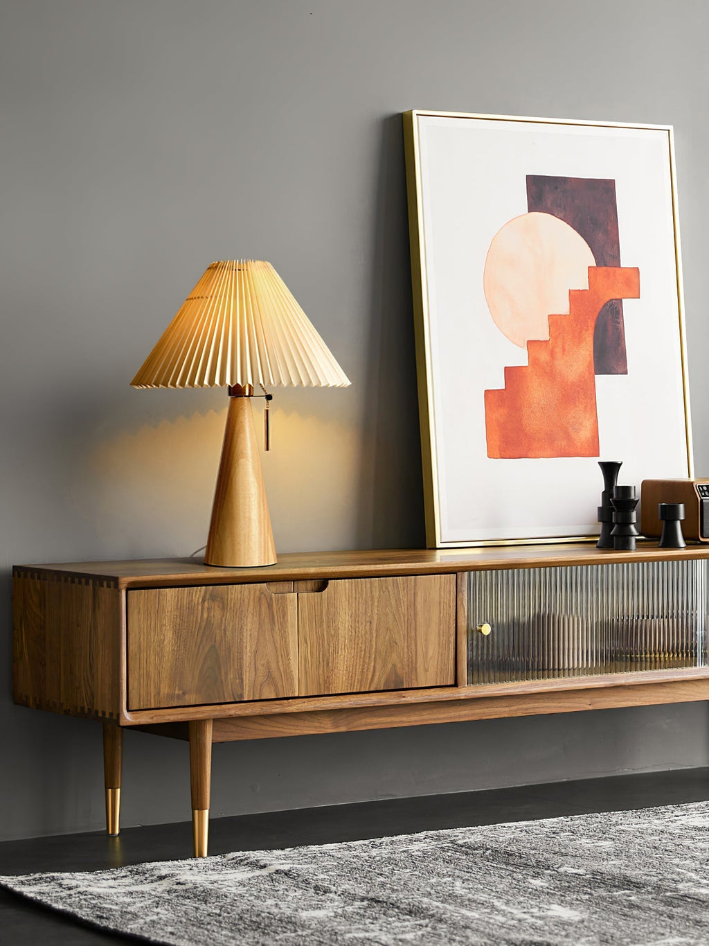 Mosrugs | AntiqueRadiance – Elegant Wood and Metal Table Lamp