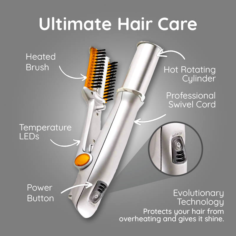 Mosrugs | Professional 2 in 1 Rotating Iron Hair Brush