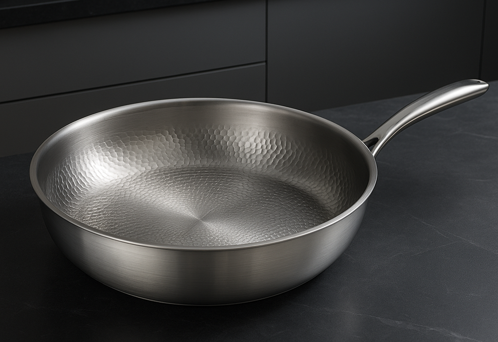 Mosrugs | Titan Premium Frying Pan – Non-Coated Hammered Titanium Pan for All Hobs Including Induction
