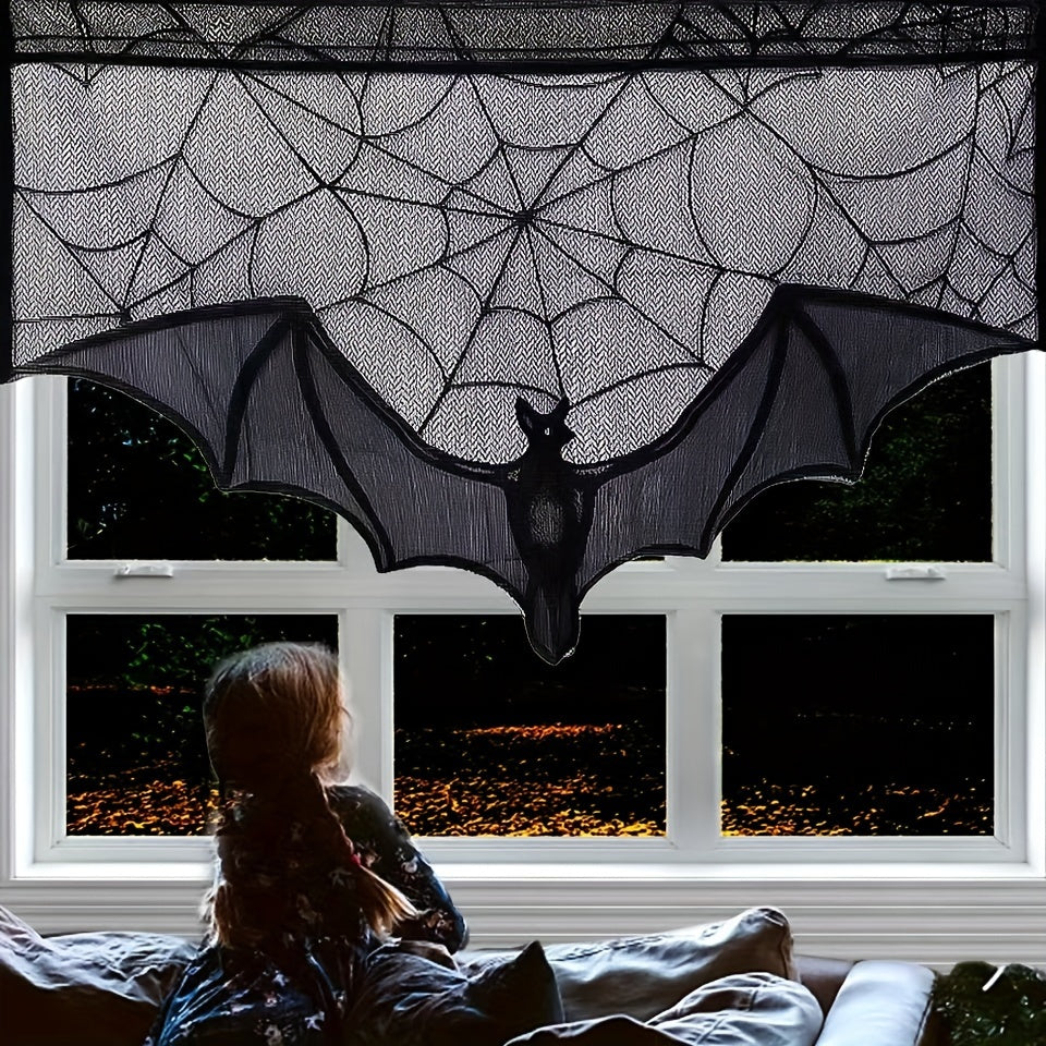 Mosrugs | Black Lace Table Runner – Halloween Decoration for Spooky Tables