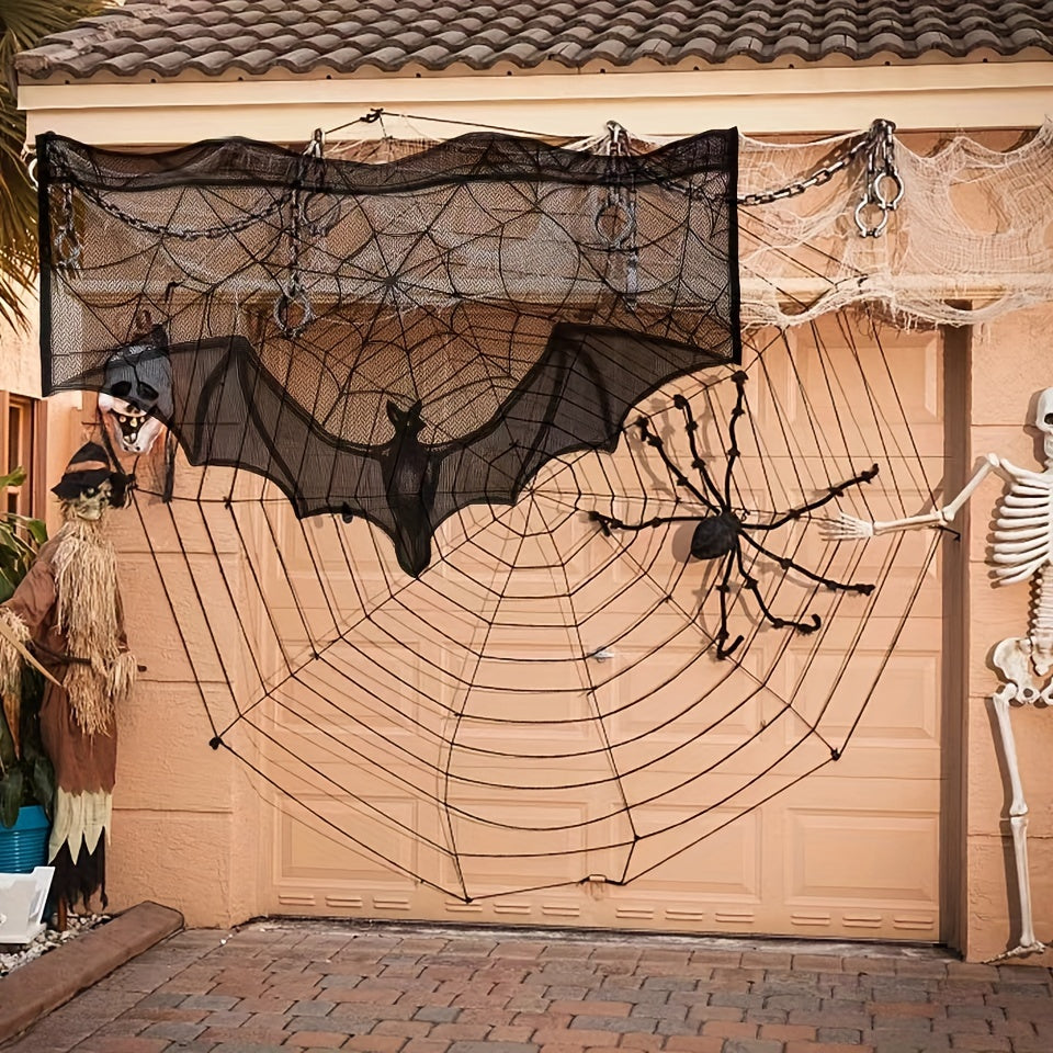 Mosrugs | Black Lace Table Runner – Halloween Decoration for Spooky Tables