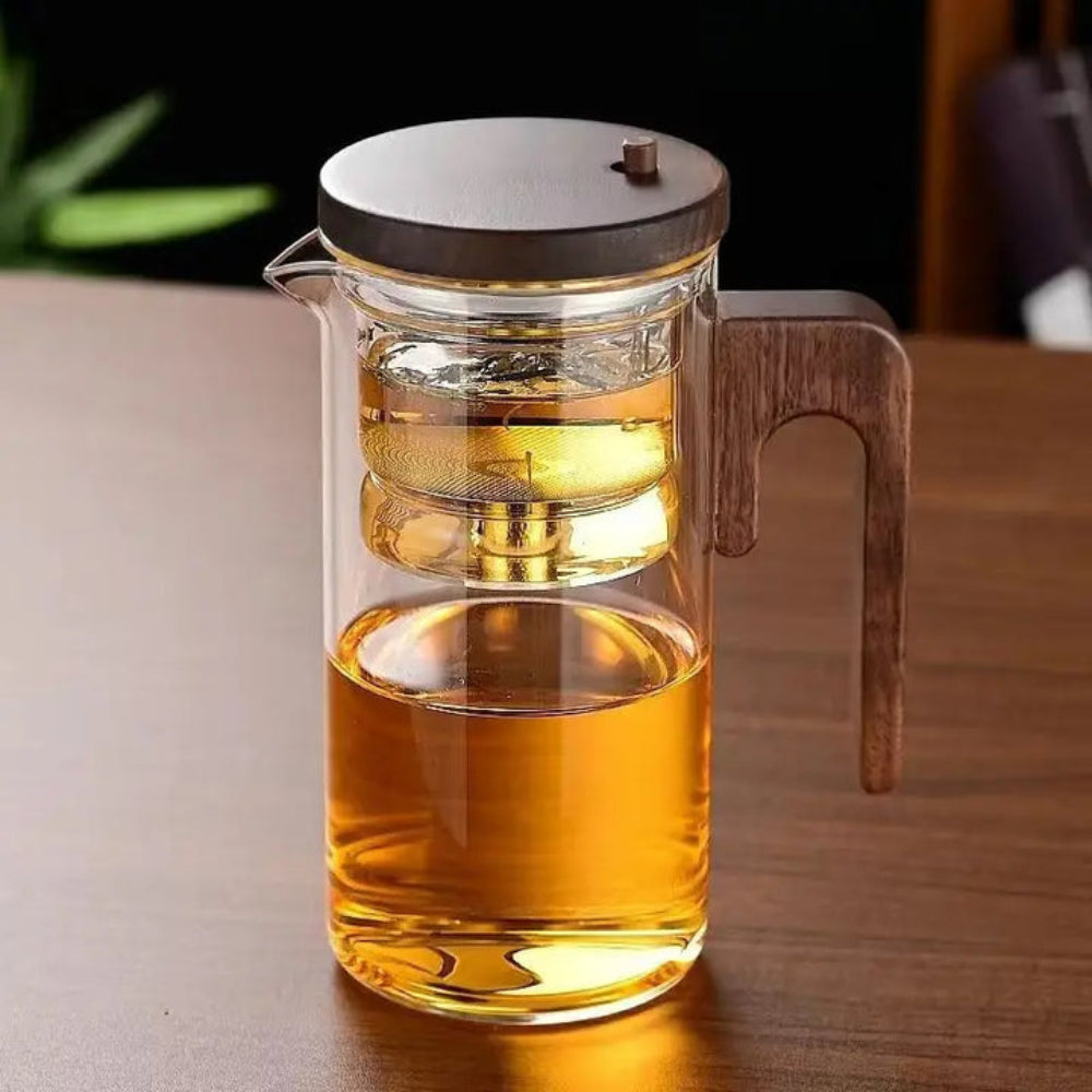Mosrugs | Clarity Glass Teapot with Built-in Infuser – Heat-Resistant Tea Brewer for Loose Leaf Teas
