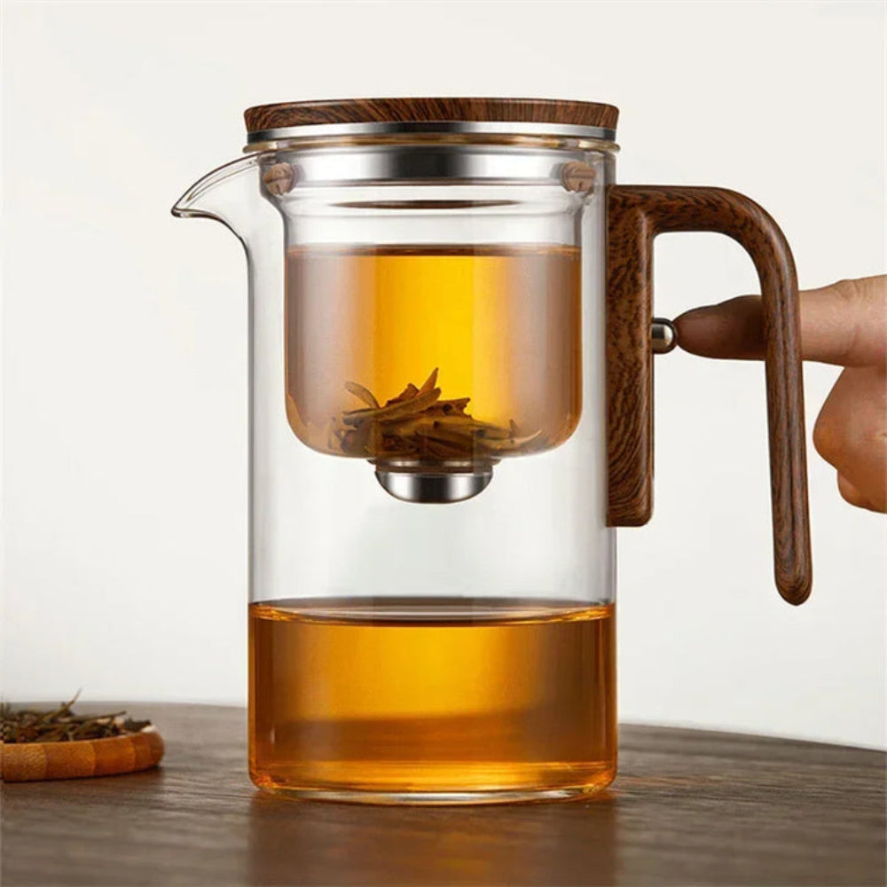 Mosrugs | Clarity Glass Teapot with Built-in Infuser – Heat-Resistant Tea Brewer for Loose Leaf Teas