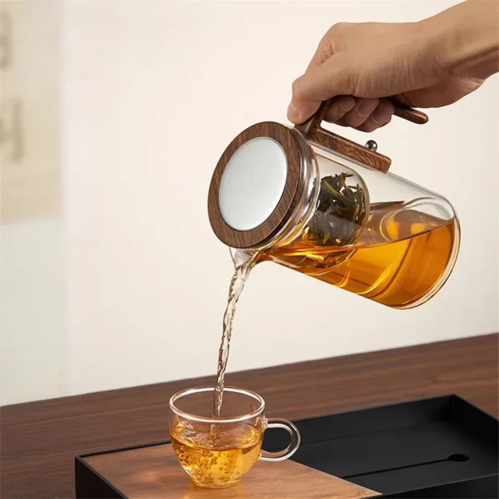Mosrugs | Clarity Glass Teapot with Built-in Infuser – Heat-Resistant Tea Brewer for Loose Leaf Teas