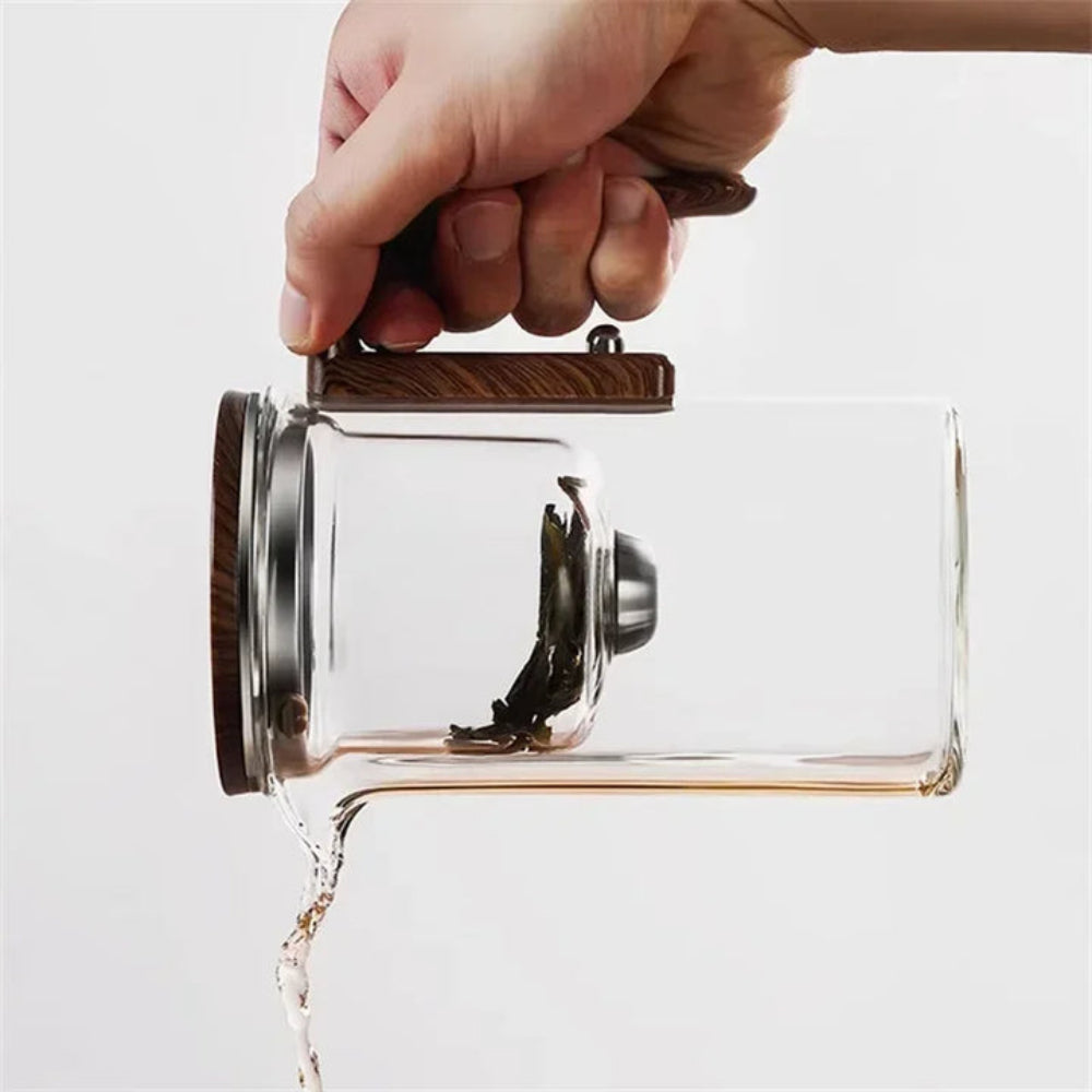 Mosrugs | Clarity Glass Teapot with Built-in Infuser – Heat-Resistant Tea Brewer for Loose Leaf Teas