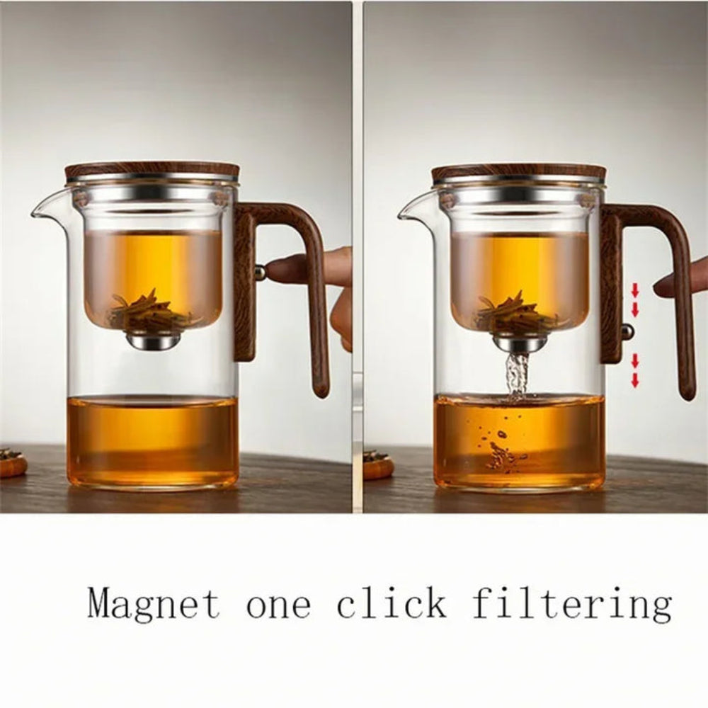 Mosrugs | Clarity Glass Teapot with Built-in Infuser – Heat-Resistant Tea Brewer for Loose Leaf Teas