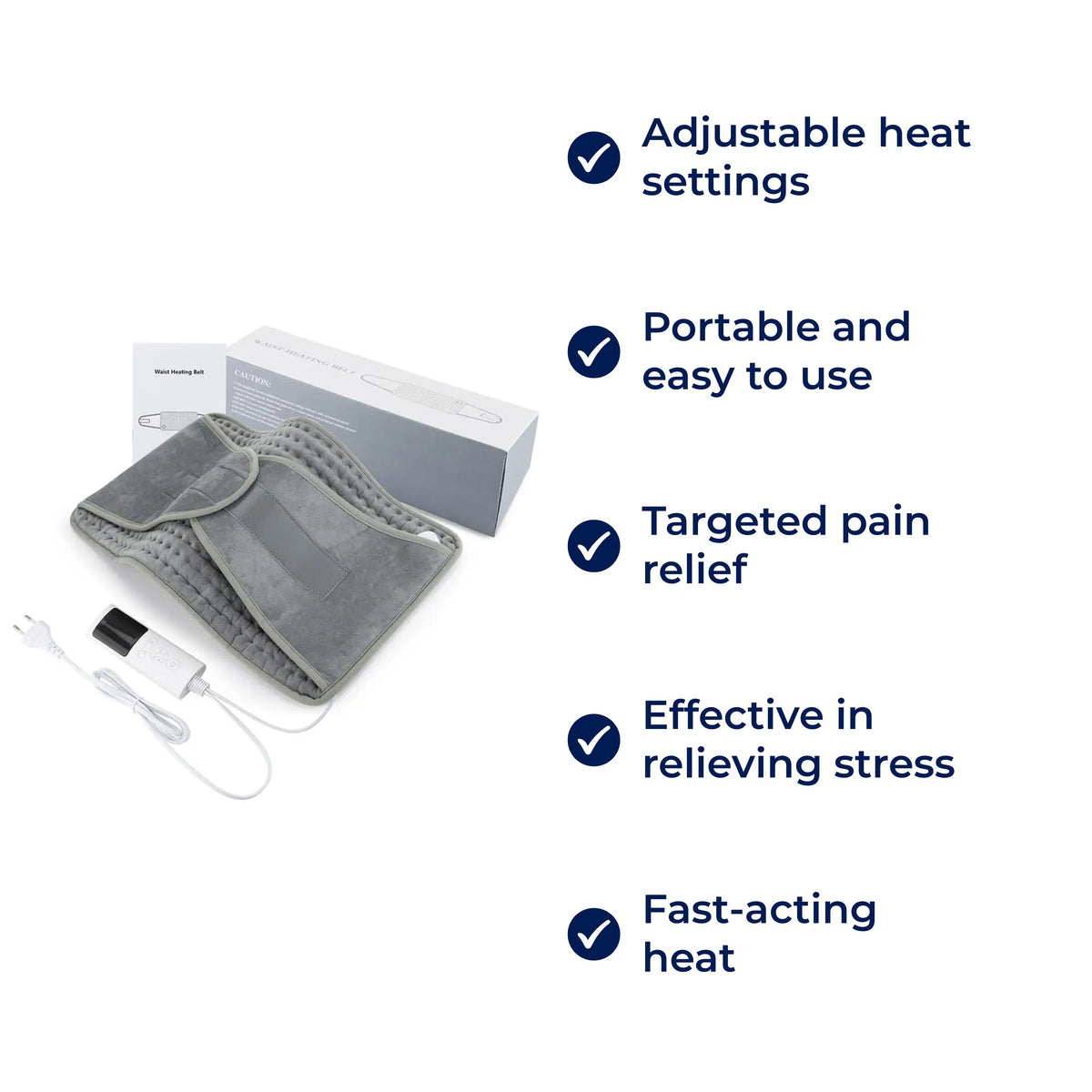 Mosrugs | Portable Heated Pads Pad for Back Pain, Muscle and Joint Pain Relief – Adjustable Heat for Cramps and Stress