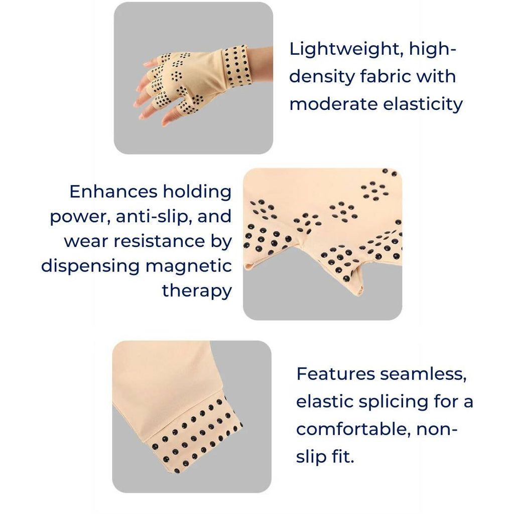 Mosrugs | Fingerless Gloves for Arthritis & Pain Relief - Magnetic Compression for Improved Circulation and Reduced Swelling