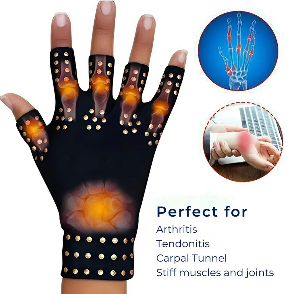 Mosrugs | Fingerless Gloves for Arthritis & Pain Relief - Magnetic Compression for Improved Circulation and Reduced Swelling