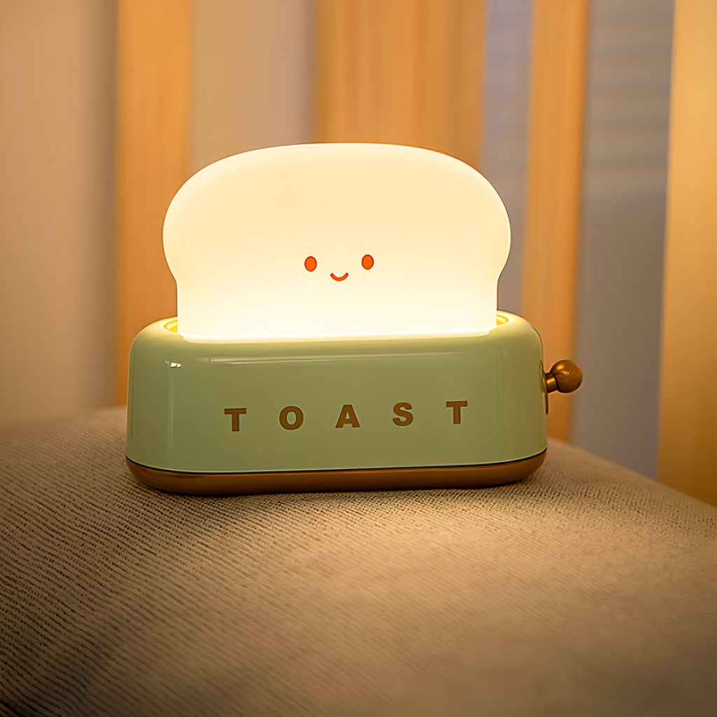 Mosrugs | TinyToast Table Lamp – Portable Toaster-Shaped Night Light with Dimmable LED & USB Port