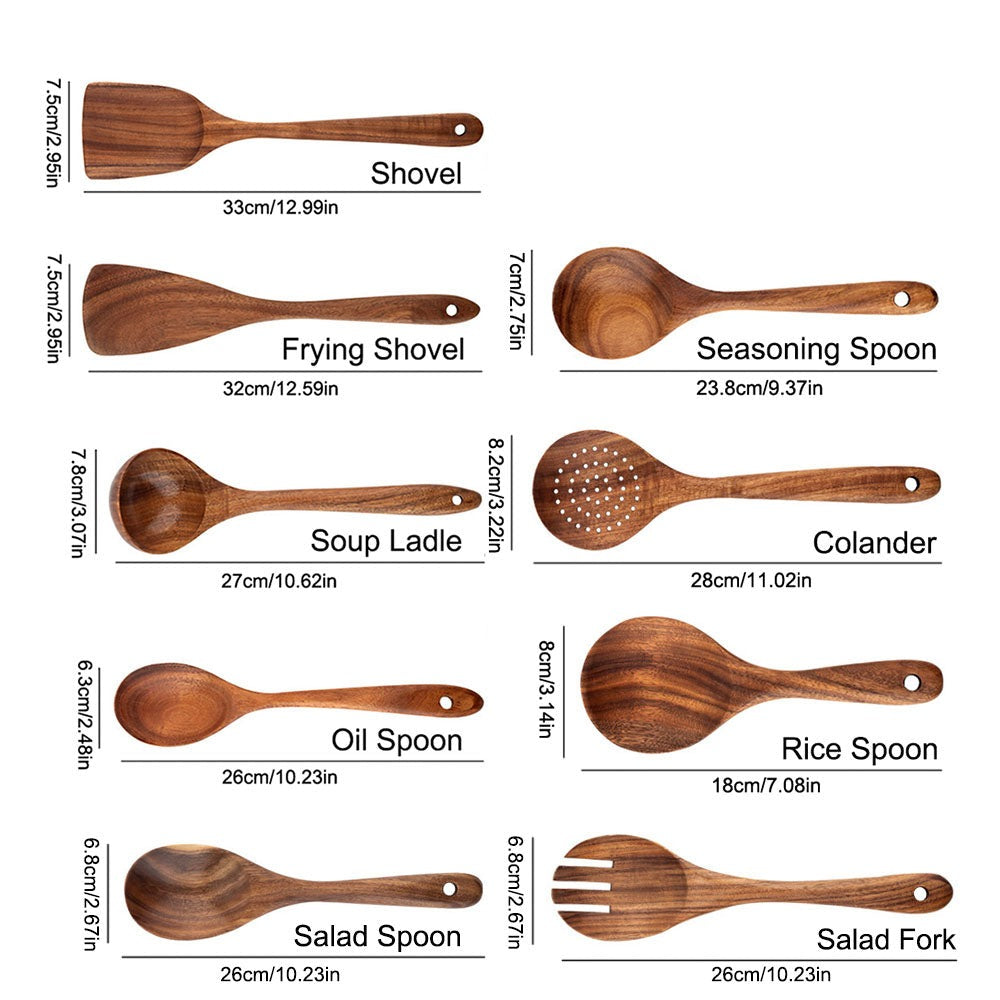 Mosrugs | Elegant Eco-Friendly Teak Utensil Collection for Every Chef - Non-Scratch & Easy to Clean